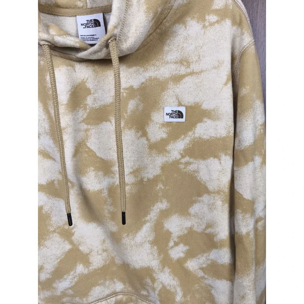 The North Face Tie Dye Hoodie Mens Large Tan Cream Pullover Sweatshirt‎